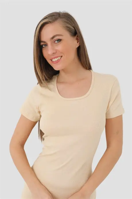Angelino Underwear Women's Rib Ten Round Neck T-shirt 2 Pack - 4