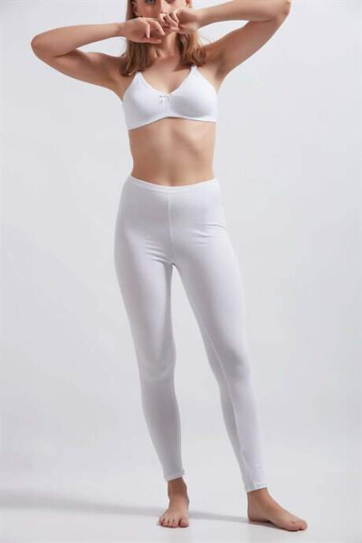 Angelino Underwear Women's White Cotton Lycra Leggings 2 Pack - 5