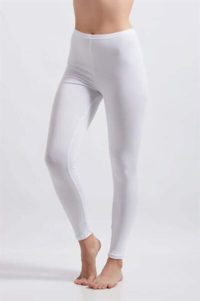 Angelino Underwear Women's White Cotton Lycra Leggings 2 Pack - 6