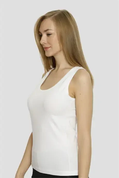 Angelino Underwear Women's White Elastane Wide Strap Camisole 3-Pack - 4