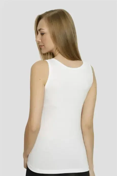 Angelino Underwear Women's White Elastane Wide Strap Camisole 3-Pack - 5