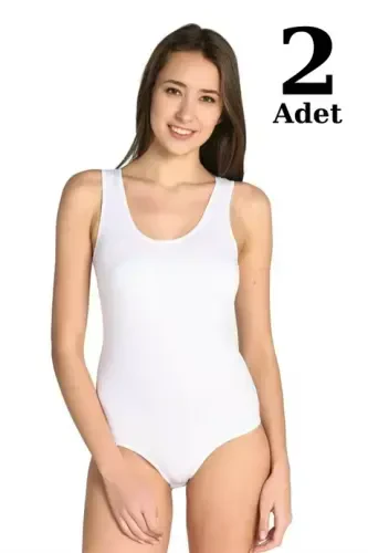 Angelino Underwear Women's White Lycra Wide Strap Hooked Body 2-Pack - 1