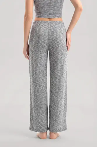Angelino V-Neck Soft Textured Pajama Set Gray - 6