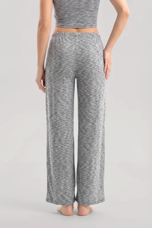 Angelino V-Neck Soft Textured Pajama Set Gray - 6