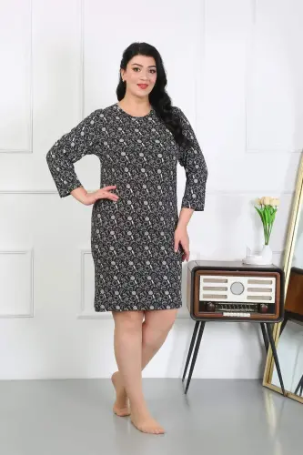 Angelino Women Plus Size Jersey Nightgown Home Dress Black 12507 - 7