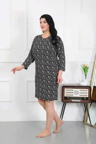 Angelino Women Plus Size Jersey Nightgown Home Dress Black 12507 - 3