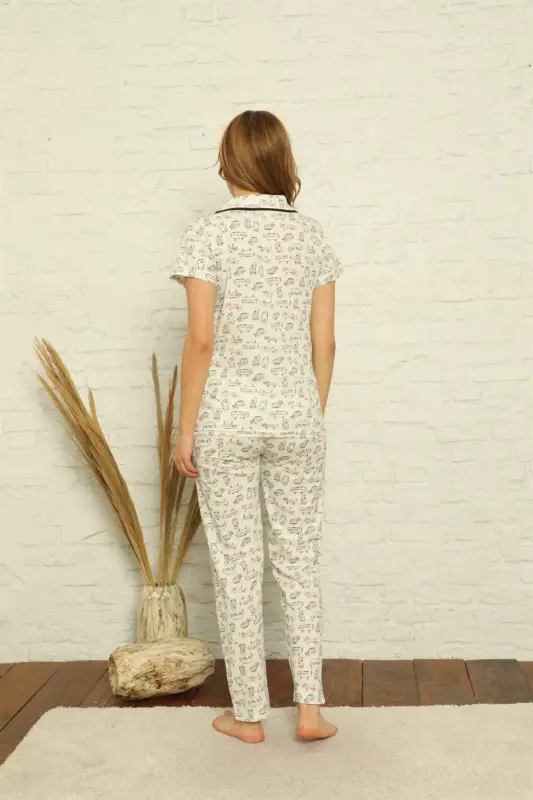 Angelino Women's 100% Cotton Button-Front Short Sleeve Pajama Set 2842 - 3
