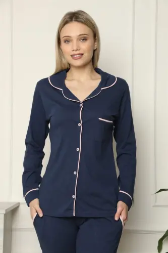 Angelino Women's 100% Cotton Knit Button-Front Long Sleeve Pajama Set 2713 - 6