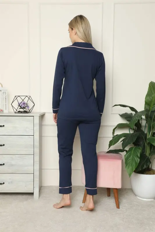 Angelino Women's 100% Cotton Knit Button-Front Long Sleeve Pajama Set 2713 - 8