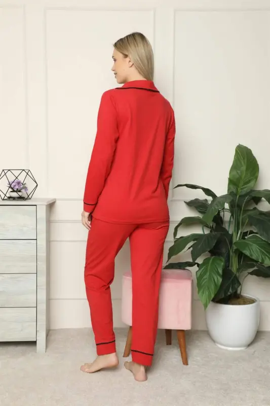 Angelino Women's 100% Cotton Knit Button-Front Long Sleeve Pajama Set 2714 - 12