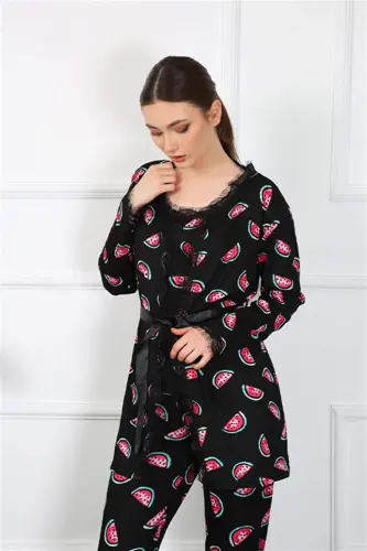 Angelino Women's 3-Piece Robe Set 16107 - BÜYÜKBEDENIZ (1)