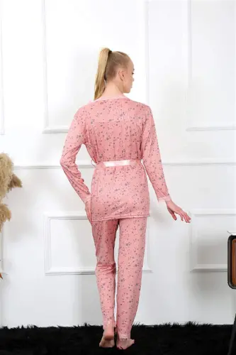 Angelino Women's 3-Piece Rosewater Robe Pajama Set 16103 - 16