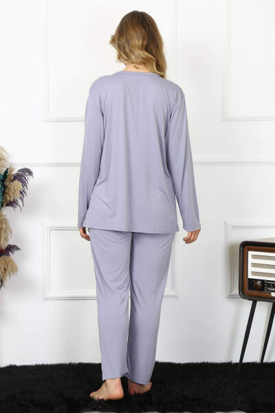 Angelino Women's 4XL-5XL-6XL-7XL-8XL Plus Size Lilac Long Sleeve Pajama Set 75013 - 4