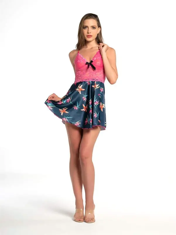 Angelino Women's Backless Satin Nightgown S-2012 - 1