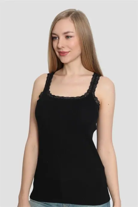 Angelino Women's Black Camisole Lace 3-Pack - 3