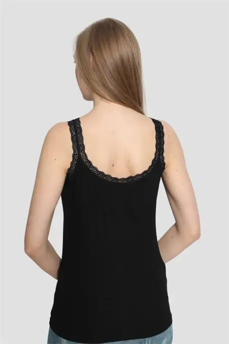 Angelino Women's Black Camisole Lace 3-Pack - 4