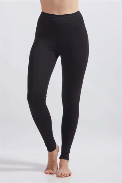 Angelino Women's Black Cotton Lycra Leggings - 1