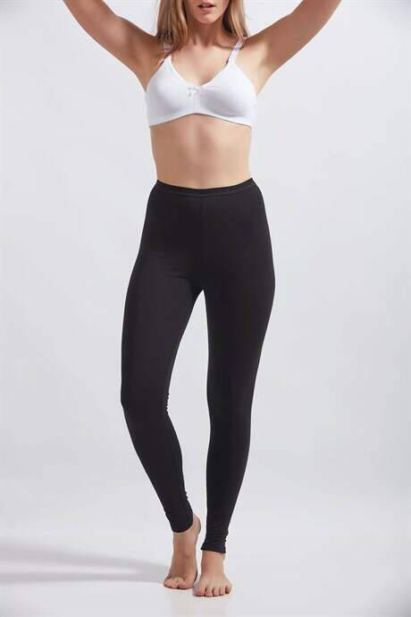 Angelino Women's Black Cotton Lycra Leggings - 4