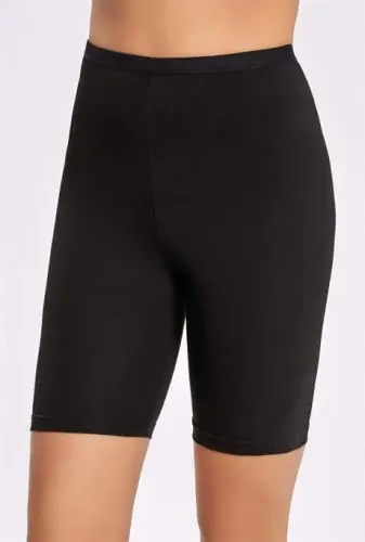 Angelino Women's Black Cotton Lycra Shorts - 3