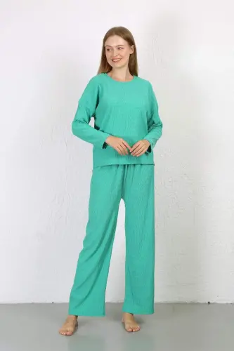 Angelino Women's Brushed Fabric Pajama Set Green 4233 - 2
