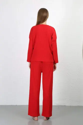 Angelino Women's Brushed Fabric Pajama Set Red 4233 - 4