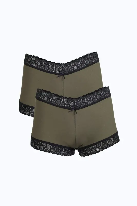 Angelino Women's Cotton 2-Piece Boxer Khaki 40277 - BÜYÜKBEDENIZ