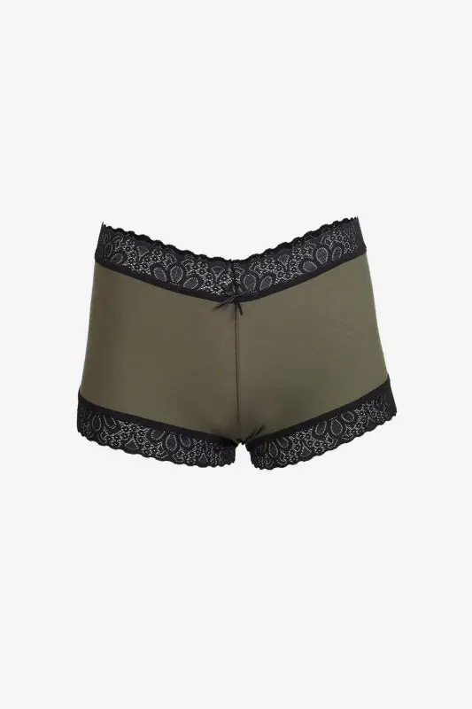 Angelino Women's Cotton 2-Piece Boxer Khaki 40277 - 2