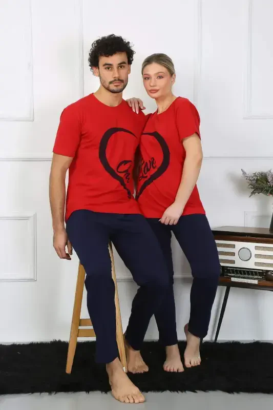 Angelino Women's Cotton Knit Lovely Set Pajama Set Red 50128 Single Set Price - 7