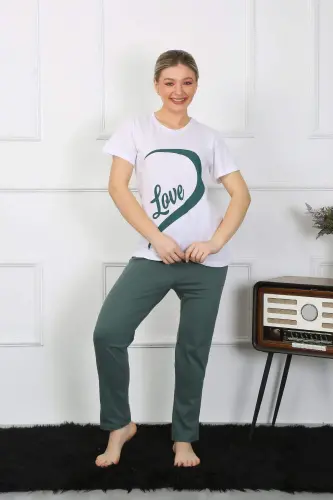Angelino Women's Cotton Knit Lovely Set Pajama Set White 50127 Single Set Price - 4