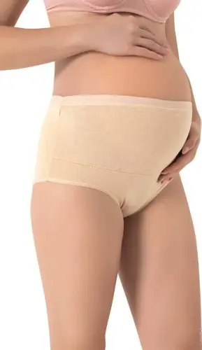 Angelino Women's Cotton Lycra Flexible High Waist Skin Postpartum Pregnant Panties 2 Pack - BÜYÜKBEDENIZ (1)