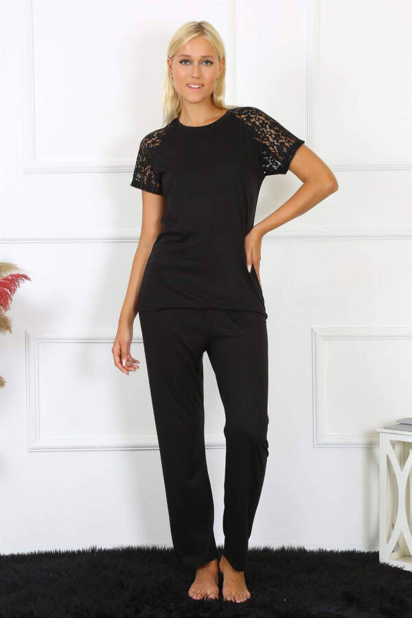 Angelino Women's Cotton Pajama Set with Lace Sleeves 4147 - 2