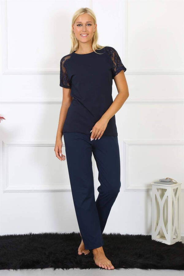 Angelino Women's Cotton Pajama Set with Lace Sleeves 4150 - 1