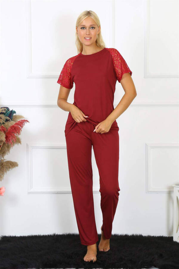 Angelino Women's Cotton Pajama Set with Lace Sleeves 4152 - 1