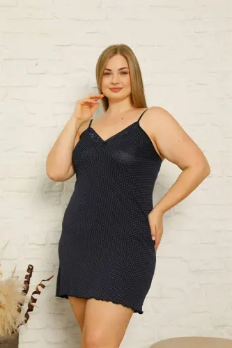 Angelino Women's Cotton Spaghetti Strap Plus Size Nightgown 1011 - 4