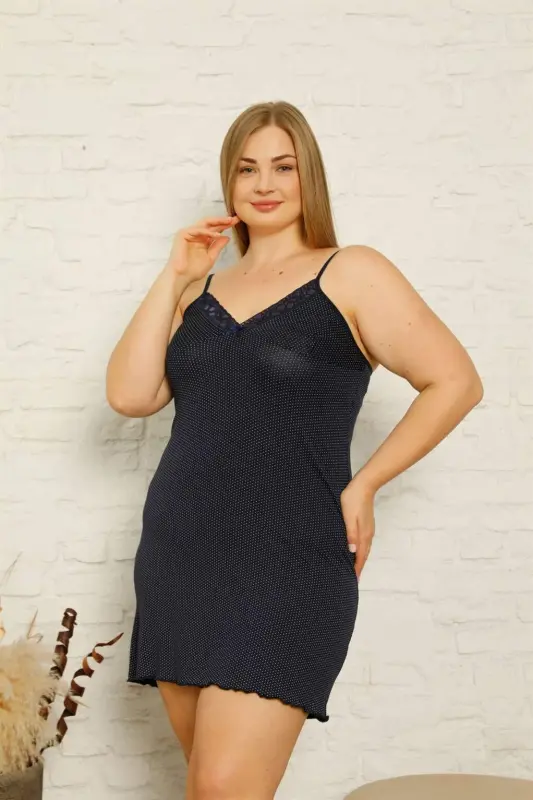 Angelino Women's Cotton Spaghetti Strap Plus Size Nightgown 1011 - 4