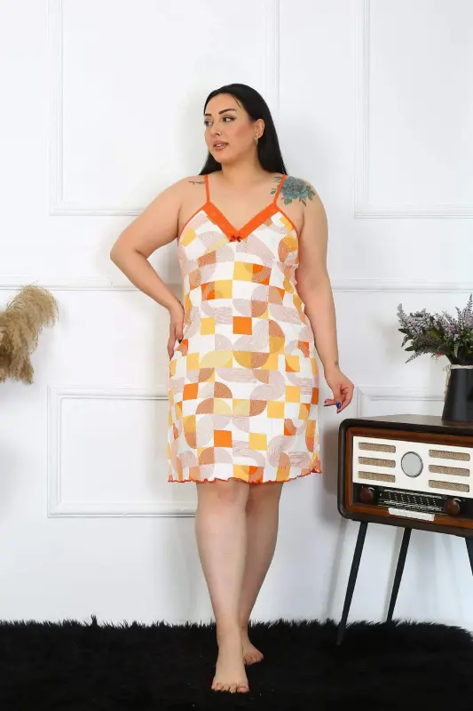 Angelino Women's Cotton Spaghetti Strap Plus Size Nightgown 1027 - 14