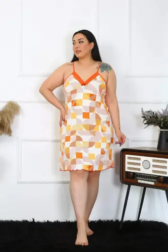 Angelino Women's Cotton Spaghetti Strap Plus Size Nightgown 1027 - 4