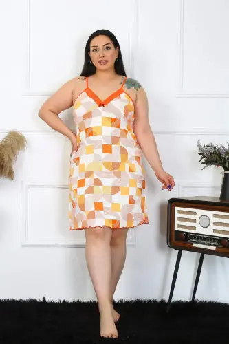 Angelino Women's Cotton Spaghetti Strap Plus Size Nightgown 1027 - 10