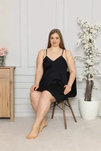 Angelino Women's Cotton Spaghetti Strap Plus Size Nightgown 996 - BÜYÜKBEDENIZ (1)