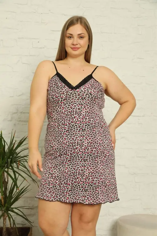 Angelino Women's Cotton Spaghetti Strap Plus Size Nightgown 999 - BÜYÜKBEDENIZ
