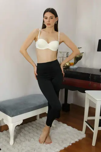 Angelino Women's Half Support Wired Strapless Bra 4933 Ecru - 5