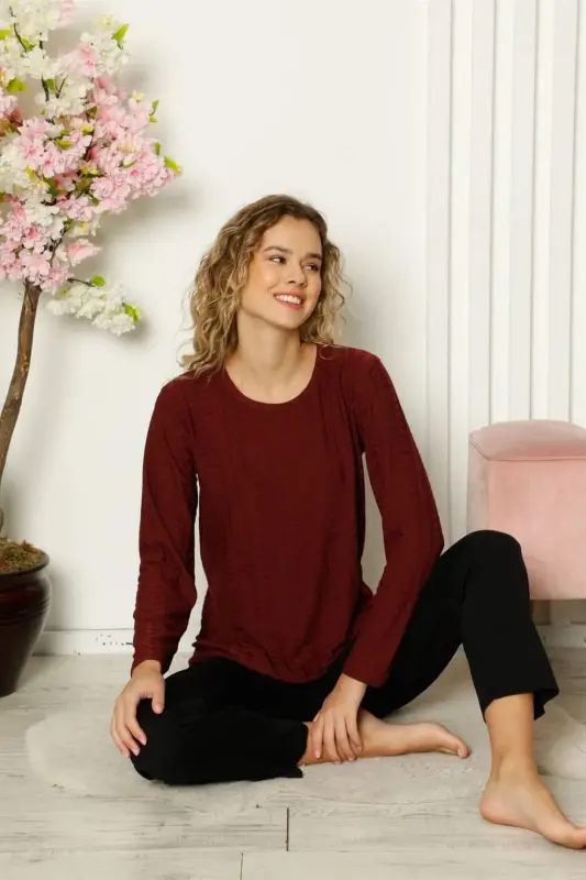 Angelino Women's Jersey Long Sleeve Pajama Set 4111 - 2
