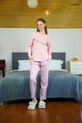 Angelino Women's Jersey Long Sleeve Pajama Set 4115 - 4