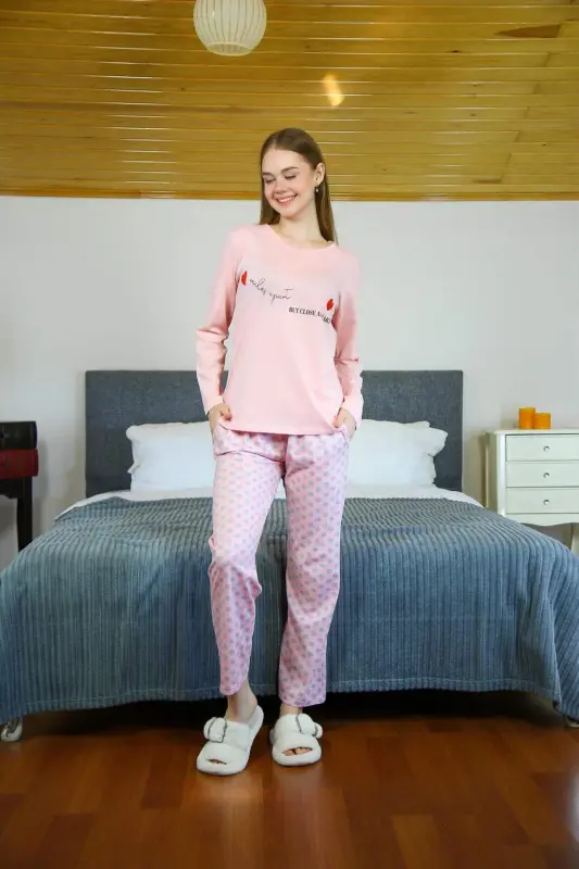 Angelino Women's Jersey Long Sleeve Pajama Set 4115 - 4