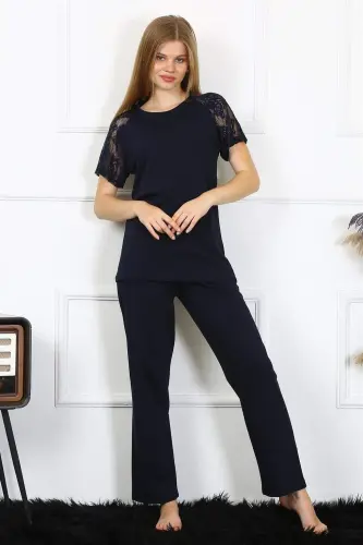 Angelino Women's Lace Detailed Knitted Pajama Set 4150 - 5