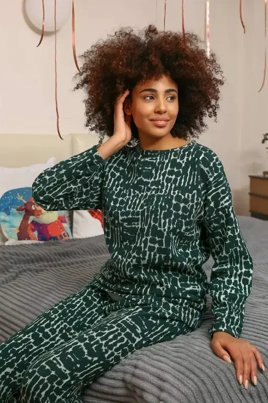 Angelino Women's Long Sleeve 3-Thread Knit Pajama Set 4181 - 1