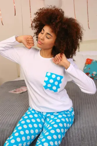 Angelino Women's Long Sleeve Cotton Pajamas Set 4197 - 5