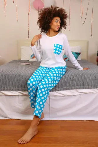 Angelino Women's Long Sleeve Cotton Pajamas Set 4197 - 6
