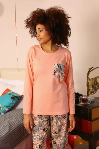 Angelino Women's Long Sleeve Cotton Pyjama Set 4196 - BÜYÜKBEDENIZ (1)