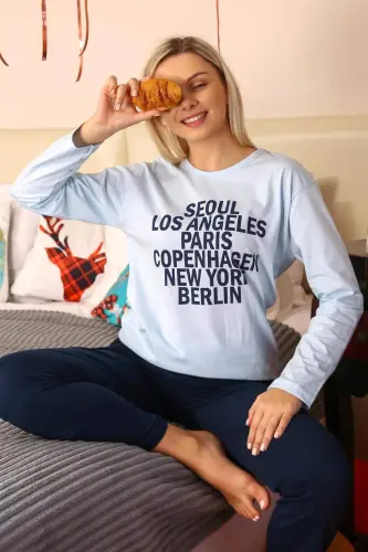 Angelino Women's Long Sleeve Jersey Pajama Set 4174 - 1